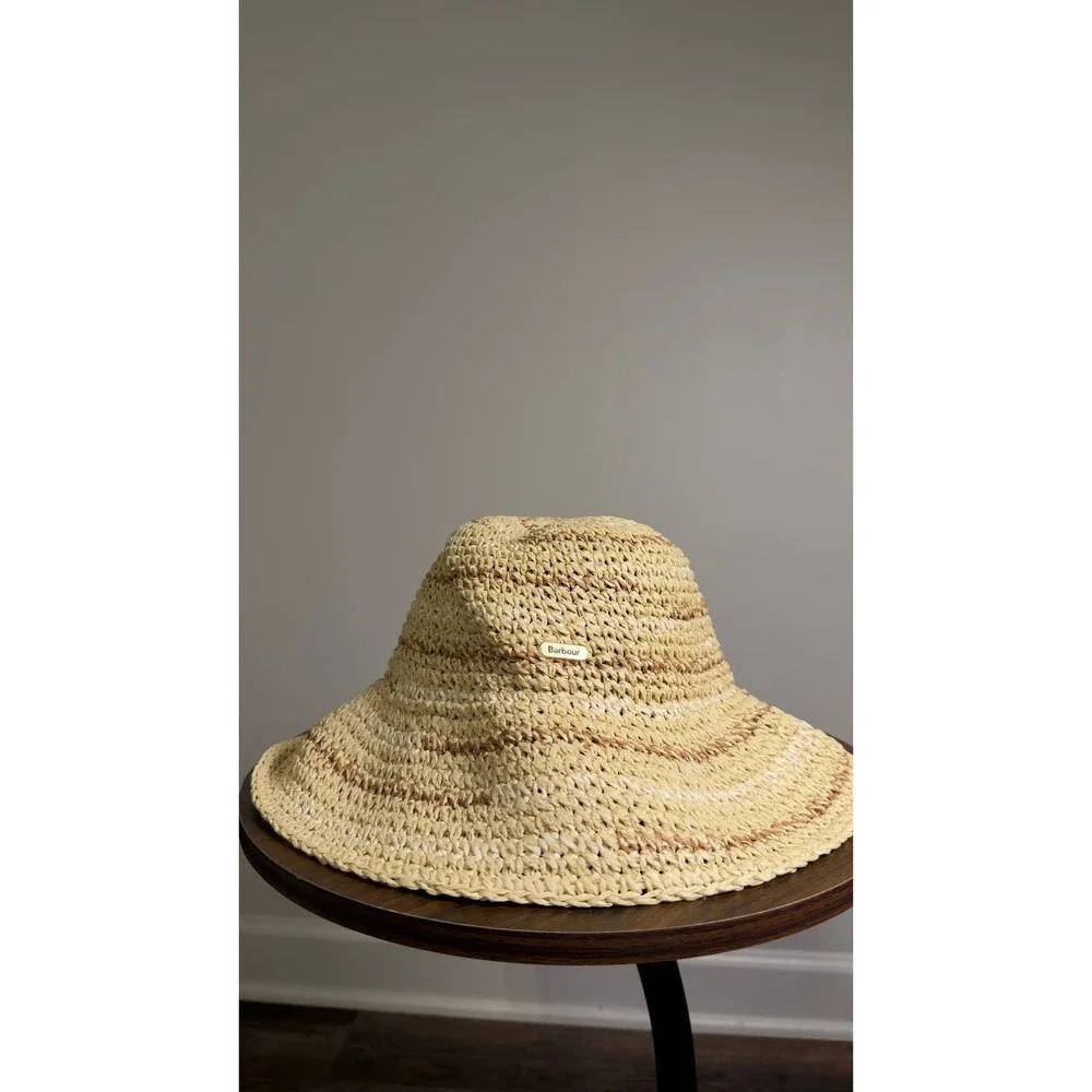 Barbour  Cloche  Hat  Natural  Paper  M  New  $60